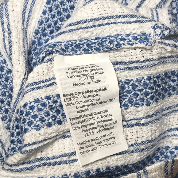 J. Crew Romper short Cotton Blue White Stripe Vacation Beach size L - Picture 9 of 11